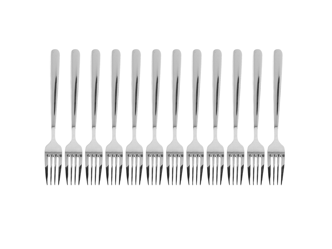 Conjunto de Talheres de Aço Inoxidável 12pcs, Garfos, Prata, Flatware, para Cozinha, Restaurante