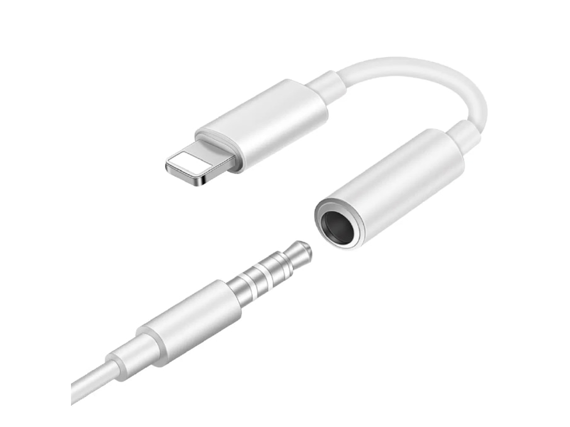 Adaptador de Fones Lightning para 3,5 Mm, Cabo de 8 Cm com Conector Niquelado AOZORZ