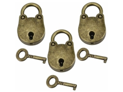 Conjunto de 3 cadeados BRILVIBERA, formato urso, com 2 chaves, para malas