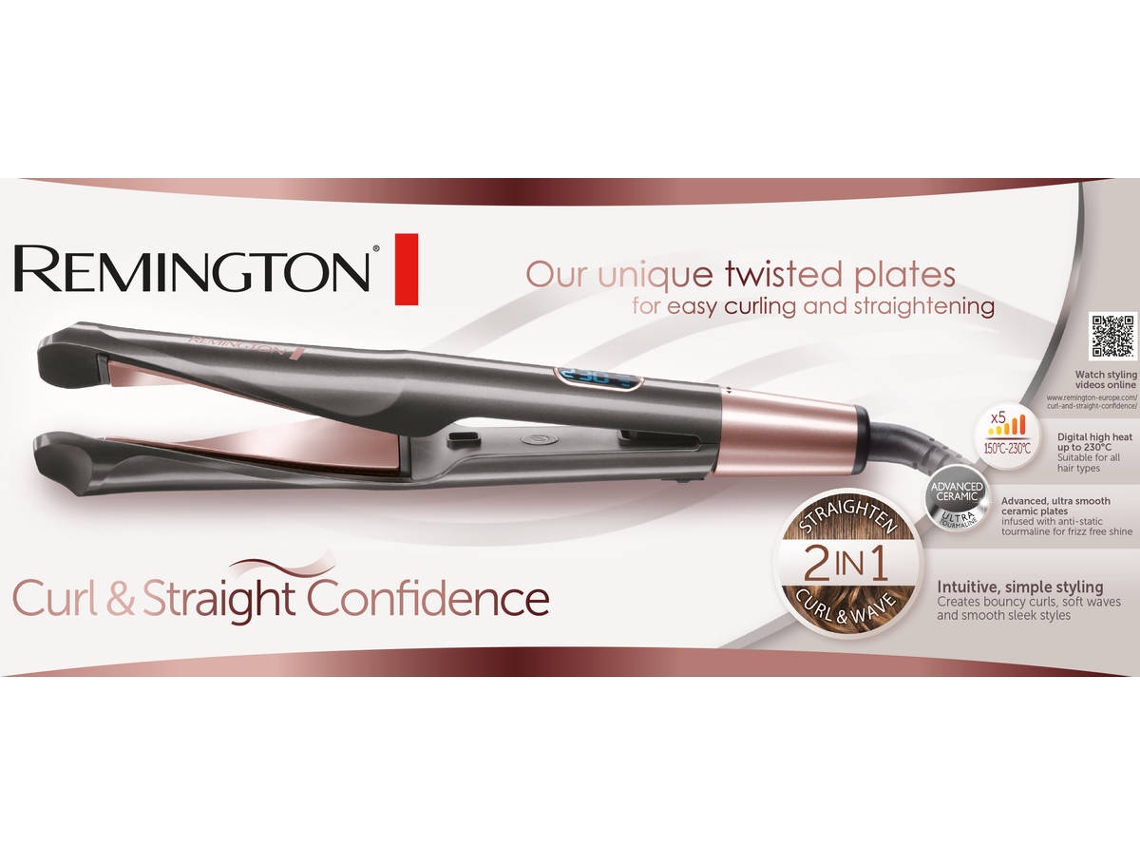 Alisador de Cabelo REMINGTON Curl ConFidence S6606  (Cerâmica - 150 °C - 230 °C )