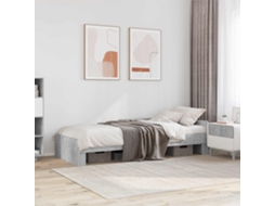 Vidaxl Estrutura De Cama Com Cabeceira Cinzento Cimento 80 X 200 Cm