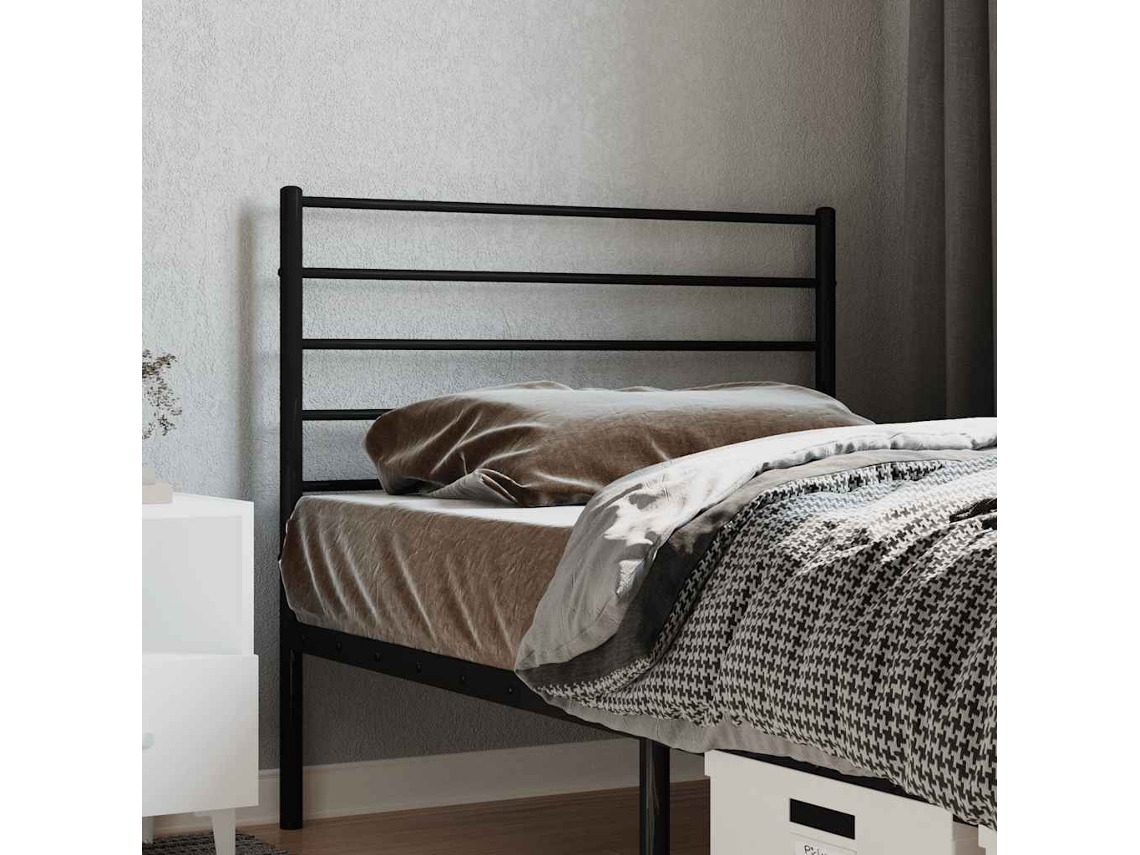 Vidaxl Cabeceira De Substituição 90 Cm Metal Preto