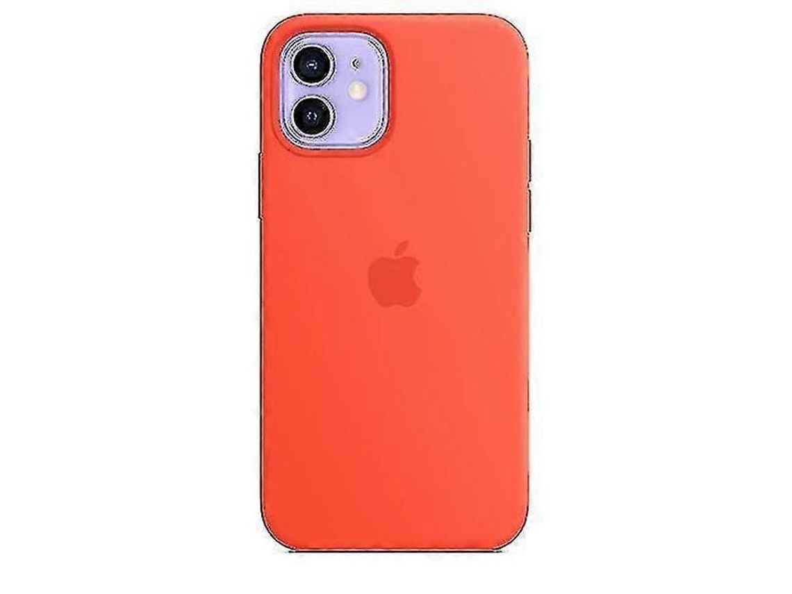 Carcasa De Silicone Com Magsafe Para Iphone 12/12 Pro/12 Pro Max Laranja Elétrico Antiderrapante E Resistente 12 Pro Max Naranja Eléctrica