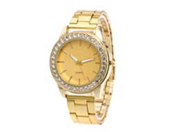 Relógio Casual Fashion de Pulso com Pulseira Ajustável e Movimento de Quartzo (ouro)