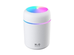 Umidificador de Ar Portátil de 300ml Usb com Luz Ambiente Colorida, Modos de Spray e Desligamento Automático