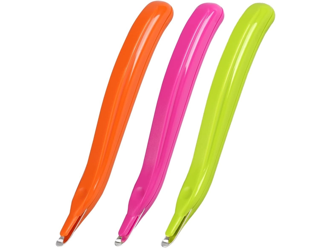 Lurelia Removedor De Agrafos, Pack De 3, 1,6 X 1,8 Cm, 20 Folhas, Magnético, Resistente, Verde, Vermelho