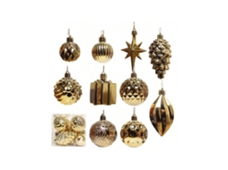 Acessórios De Árvore De Natal De Vários Modelos, Dourado, 12 Irregulares/caixapvc Igvtrade