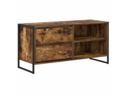 Gabinete para Tv com Gaveta Carvalho Fumê 100x36x49,5 cm MAISON EXCLUSIVE