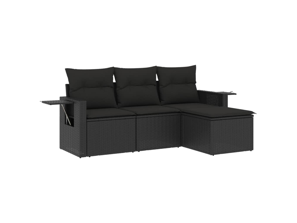 Garden Sofa Set, Garden Sofa Sets Vidaxl Preto Rattan / Vime (n/a)