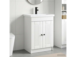 Vidaxl Conjunto De Móveis Para Banheiro Branco Brilhante