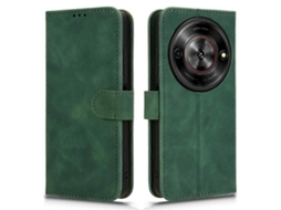 Compre Capa De Couro Tipo Carteira Com Flip E Toque De Pele Para Zte Blade A75 5g, Verde