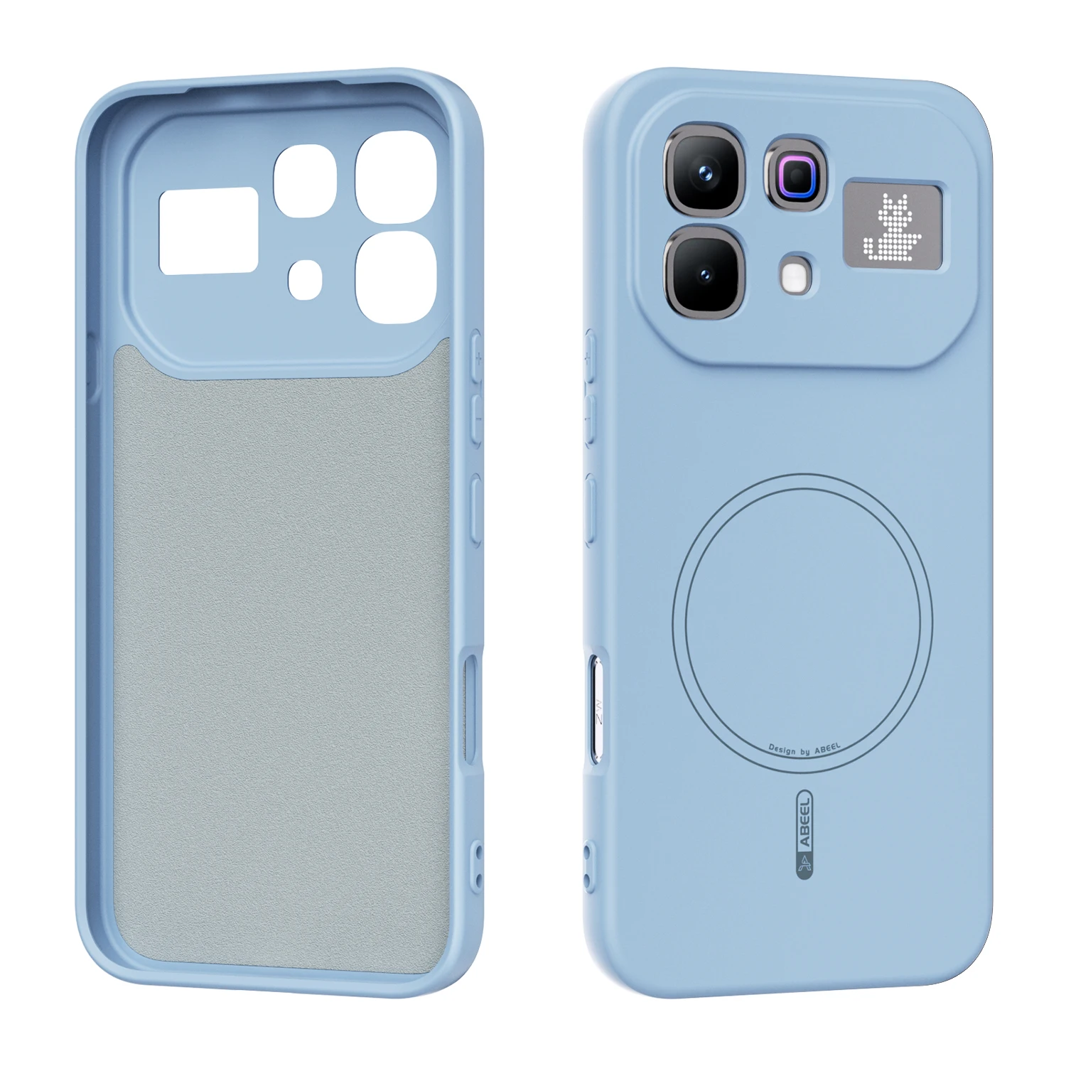 Capa Protetora Magnética De Silicone Líquido (azul Celeste Para Infinix Note 60), Resistente A Impactos.