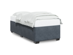 Estrutura de Cama Hanko em Veludo Cinzento Escuro (80x200 cm)