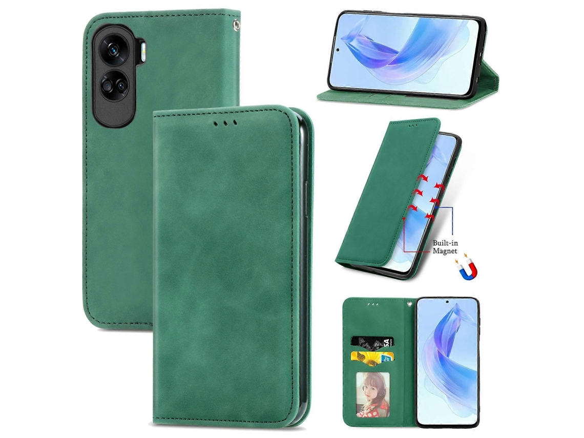 Capa De Celular Flip Magnética Em Couro Com Toque Retrô Para Honor 400 Lite (versão Global)