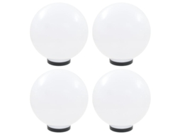 Vidaxl Candeeiros Esféricos Led 4 Pcs 30 Cm Pmma