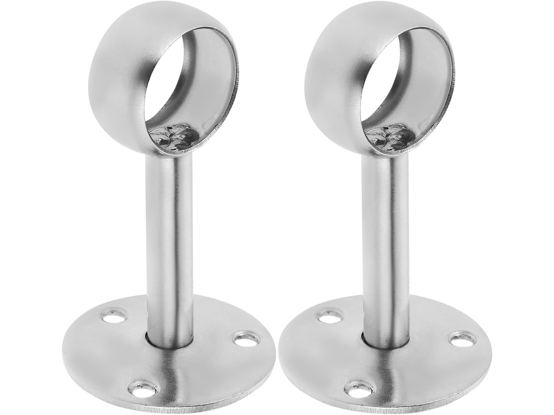 Suportes Para Varão De Cortina Chuveiro Popetpop, 2 Peças, Design De Flange Redonda, Aço Inoxidável Para Banheiro