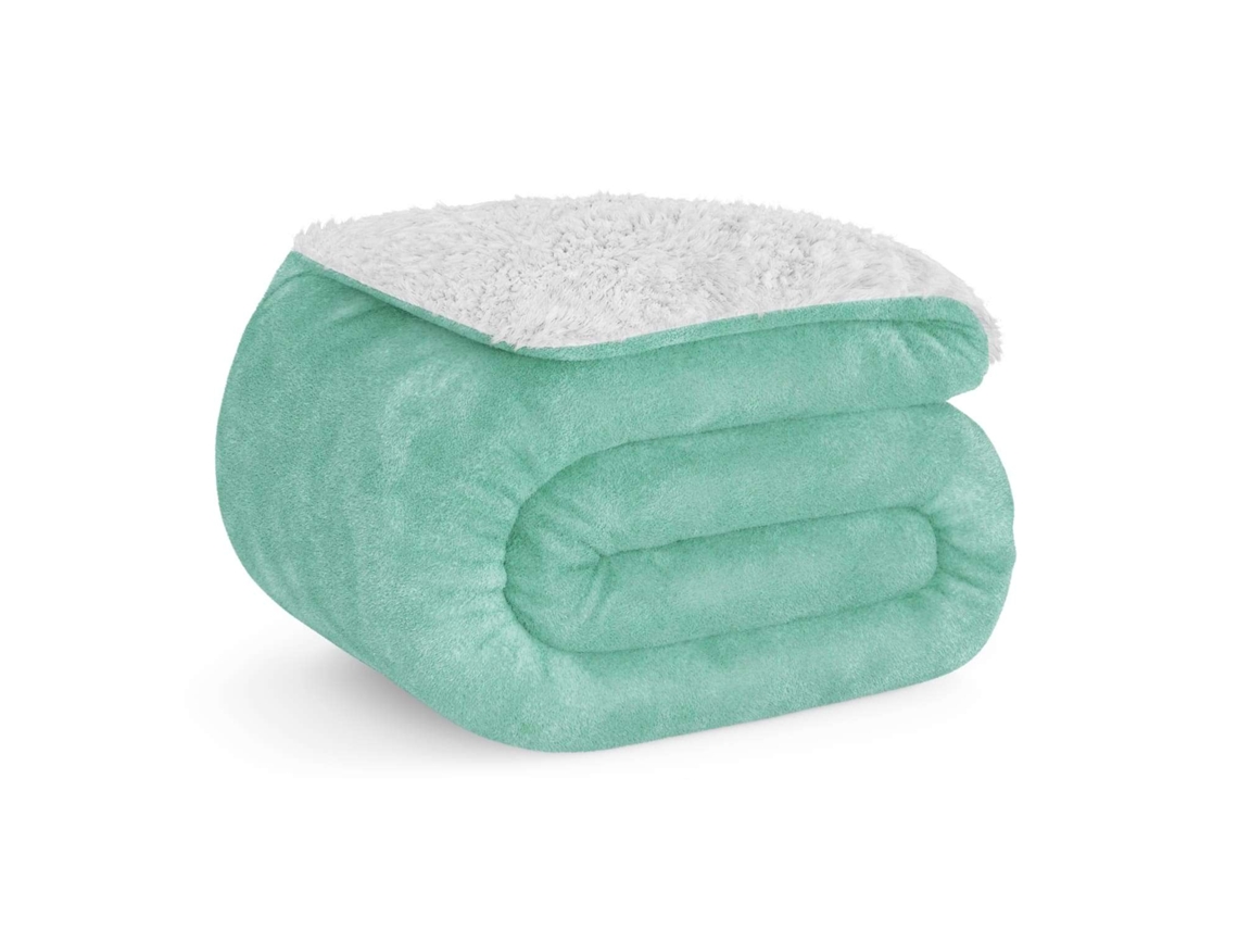 Manta NALUI Suave para Cama 90/105 Verde (150 x 200 cm)