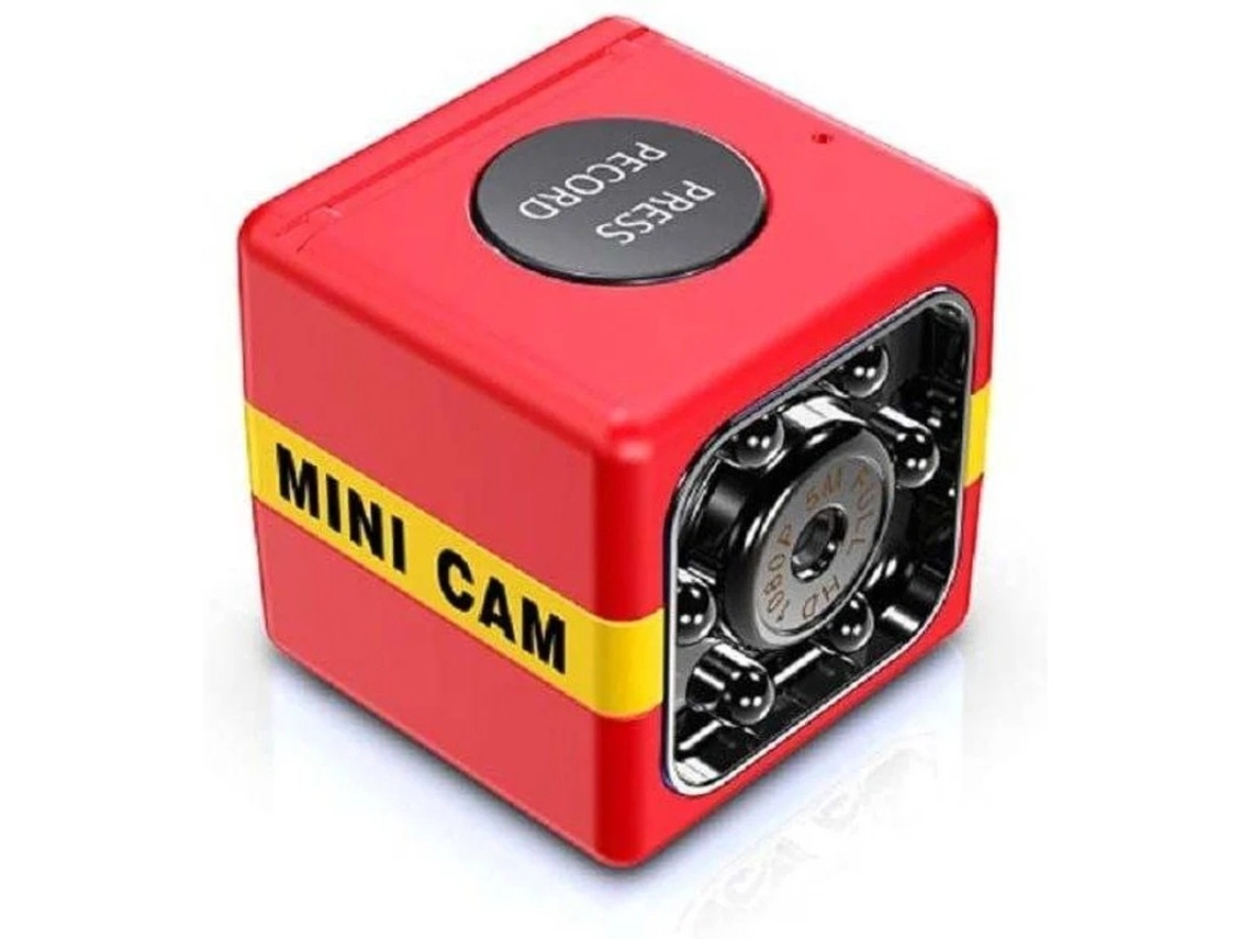 Mini câmera HD sem fio com visão noturna, mini câmera espiã oculta com detecção de movimento, gravador de vídeo para carro familiar Bestvite (vermelho)
