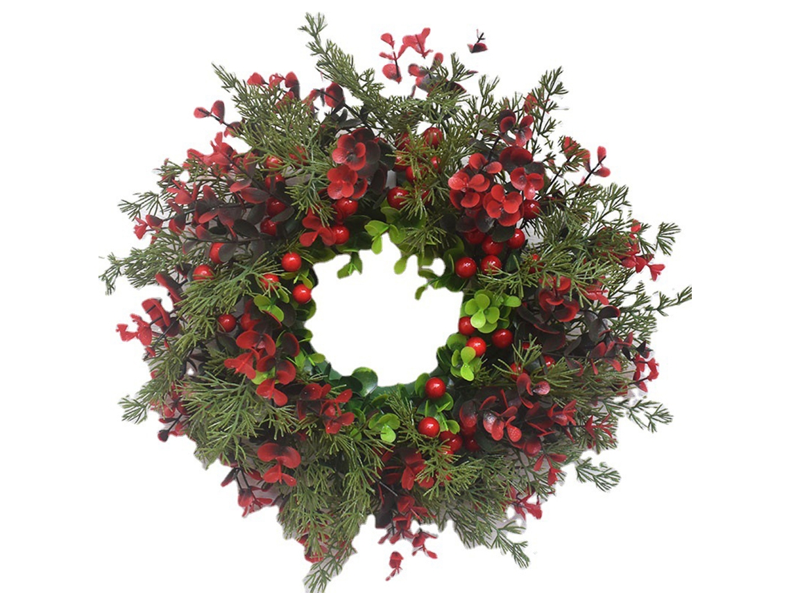 Guirlanda de Natal Artificial com Bagas Vermelhas LAXISCREED