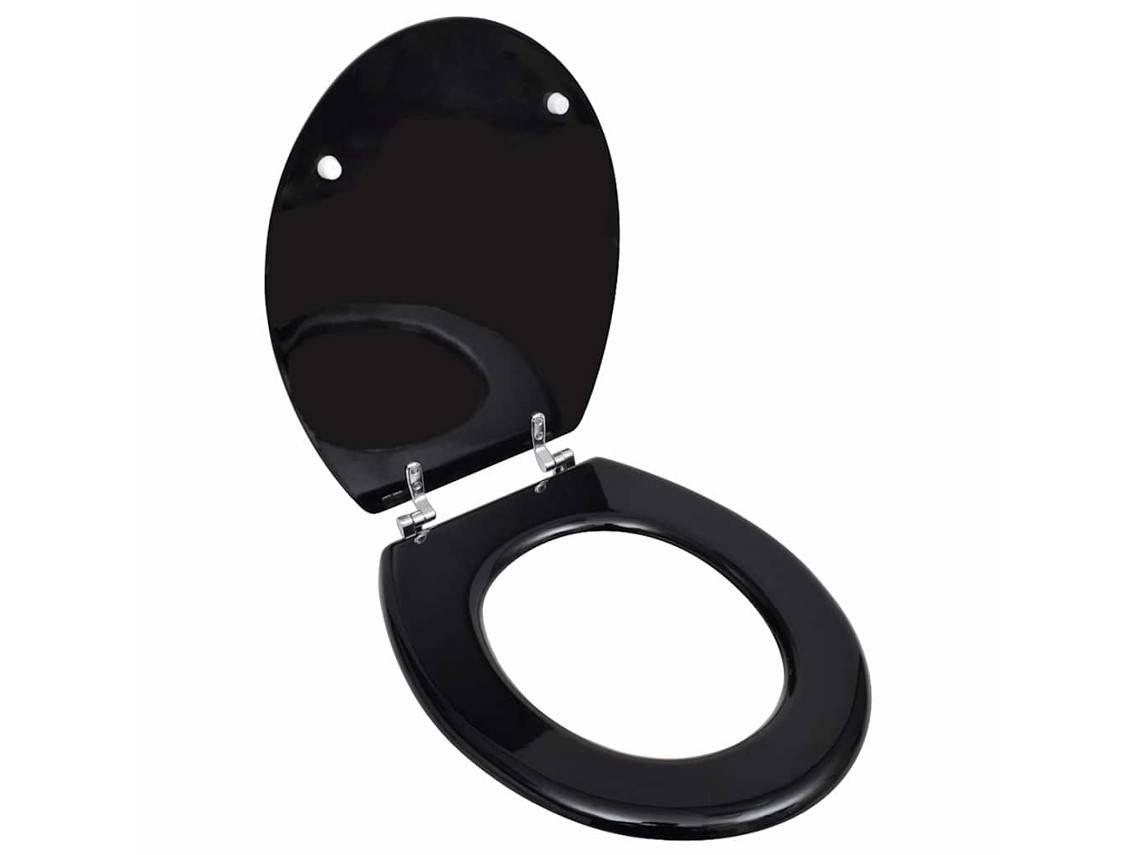 Vidaxl Assento De Sanita Com Tampa Design Simples Mdf Preto