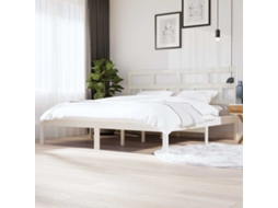 Vidaxl Estrutura De Cama 200x200 Cm Madeira De Pinho Maciça Branco