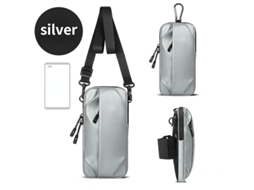 Bolsa De Braço De Couro Para Celular À Prova D'água Para Corrida Esportiva Outdoor Sliver