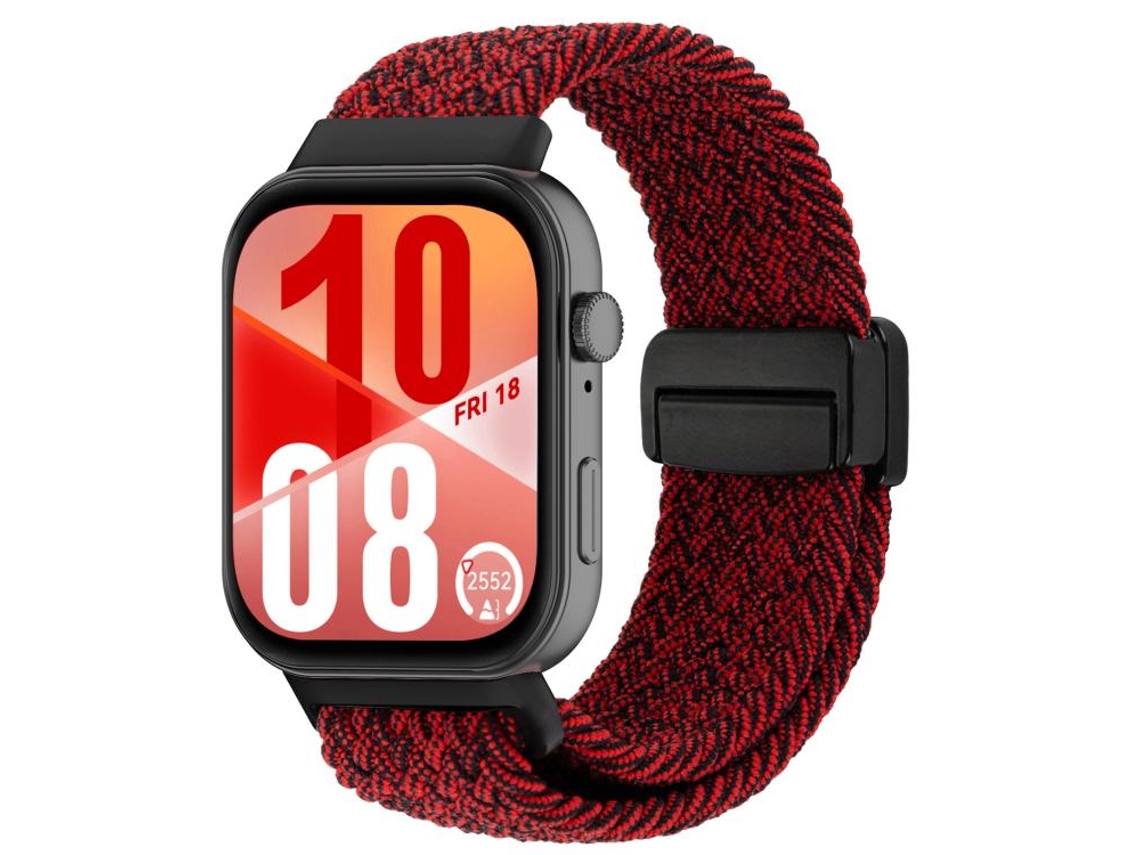 Bracelete para Huawei Watch Fit 4 / Fit 4 Pro / Fit 3 Trançado Fivela Magnética Preto, Vermelho XIAOMOYU