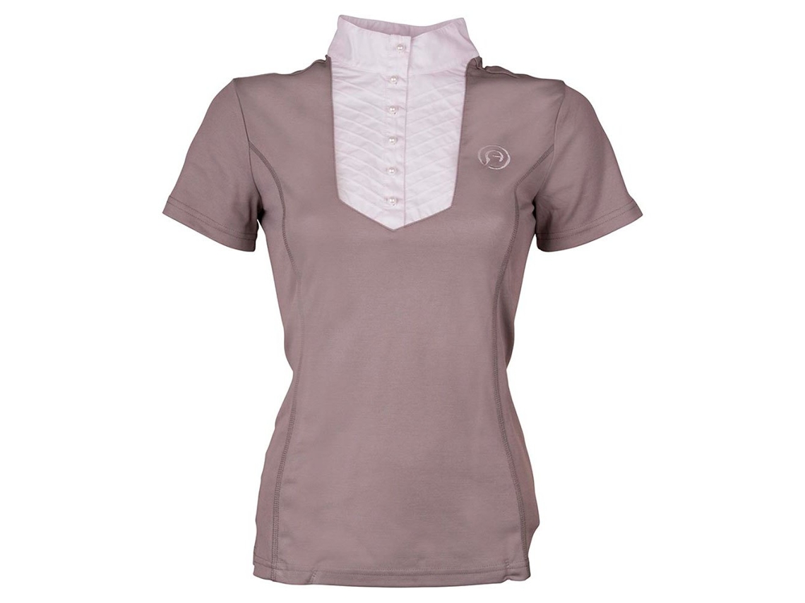 Camisa Feminina Manga Curta Pleated Cinzento Sanky