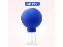 (azul M) Ventosa De Massagem De Borracha, Efeito Lifting Facial A Vácuo, Tamanhos P, M E Gg