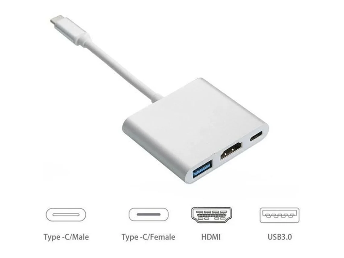 Adaptador Usb 3.0 Tipo C Usb-c Para Hdmi Para Apple Novo Macbook Compatível Com Hdmi*