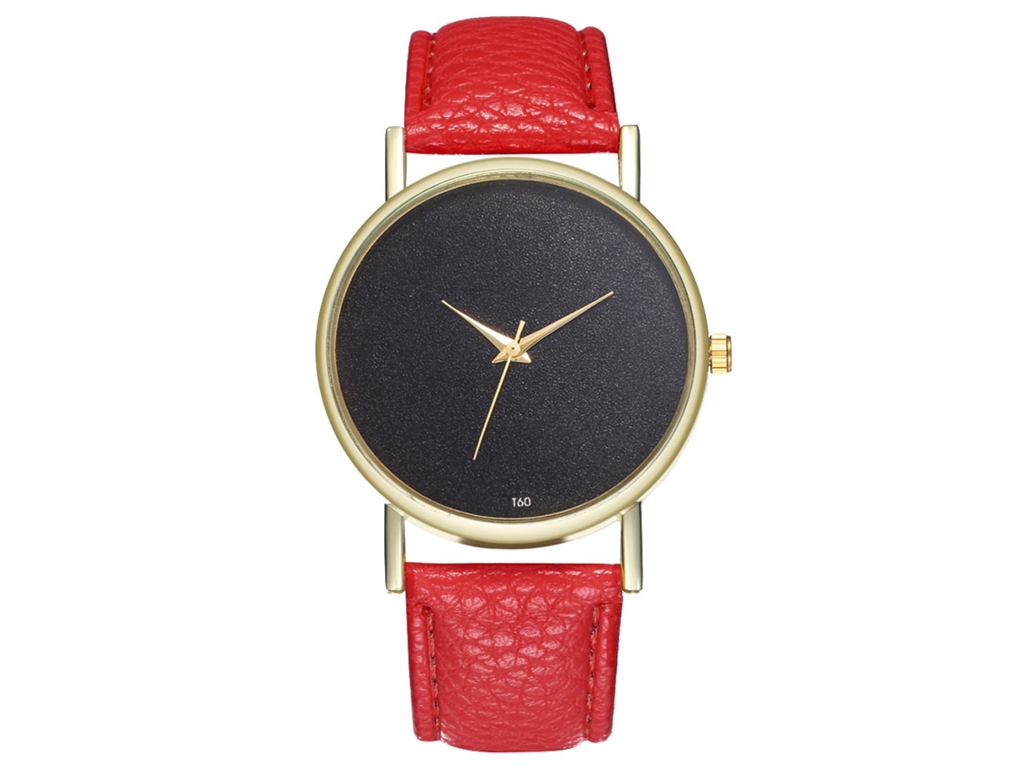 Reloj De Pulsera Analógico De Dial Redondo De Cuarzo Moda (rojo)