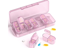 Organizador Semanal de Comprimidos CHRUI Am Pm para Medicamentos Sem Bpa (rosa)