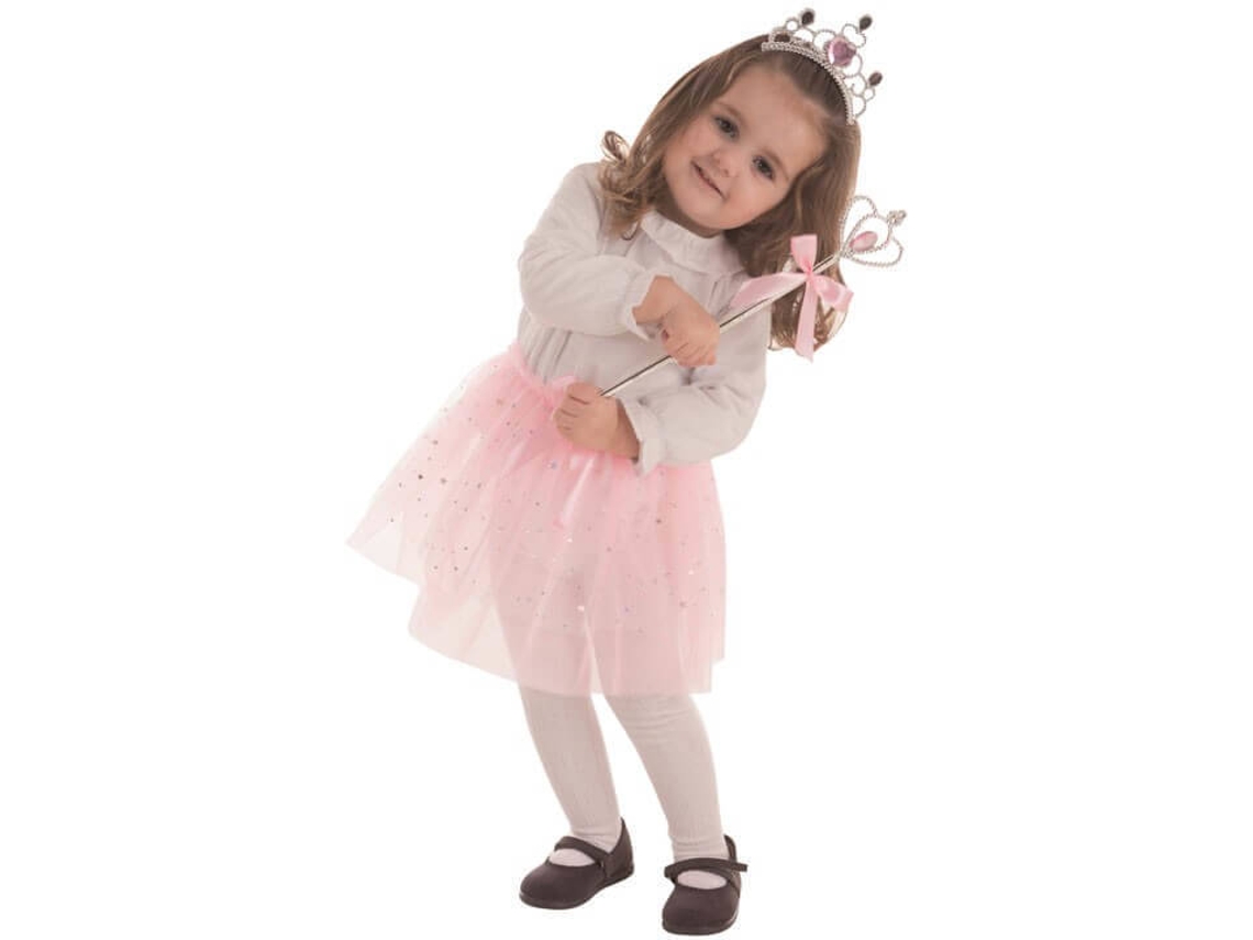 Fato de Menina DISFRAZZES Princesa Do Gelo Rosa (Tam: 3 a 6 anos)