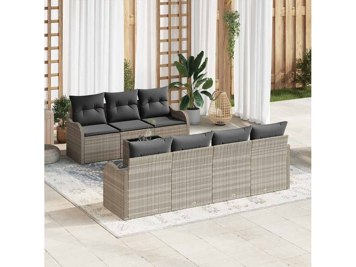 Vidaxl Conjunto De Sofá De Jardim Cinzento-claro 55 X 55 X 37 Cm