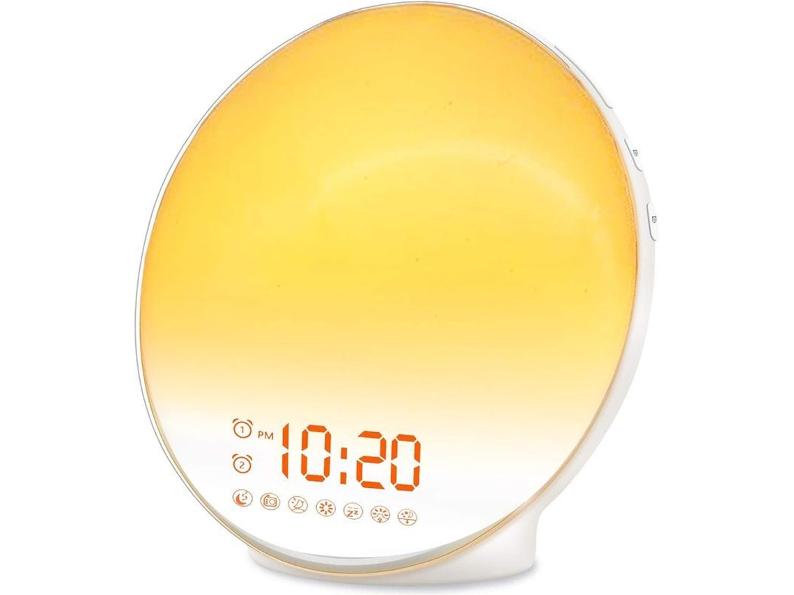 2026-reloj Despertador Led Con Simulación De Amanecer, Radio Fm, 7 Colores Y Sonidos Naturales Para Regalo