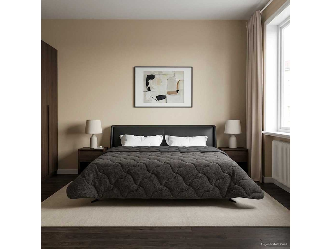 Vidaxl Duvet De Ano Inteiro Colchonete Antracite 200 X 220 Cm