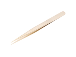 Pinça multifuncional de aço para nail art e cílios postiços, dourada, para manicure.