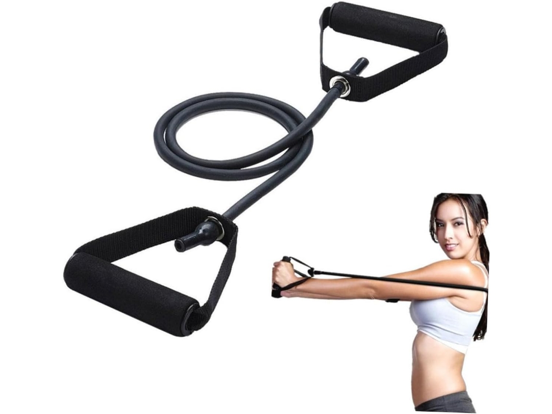 Faixa Elástica De Resistência Para Ioga E Pilates, Ideal Exercícios Alongamento Feita Em Tpe Com Alças