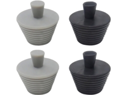 Ralo Universal Para Banheira E Pia, 4,5 X 2,9 Cm, Preto, Cinza