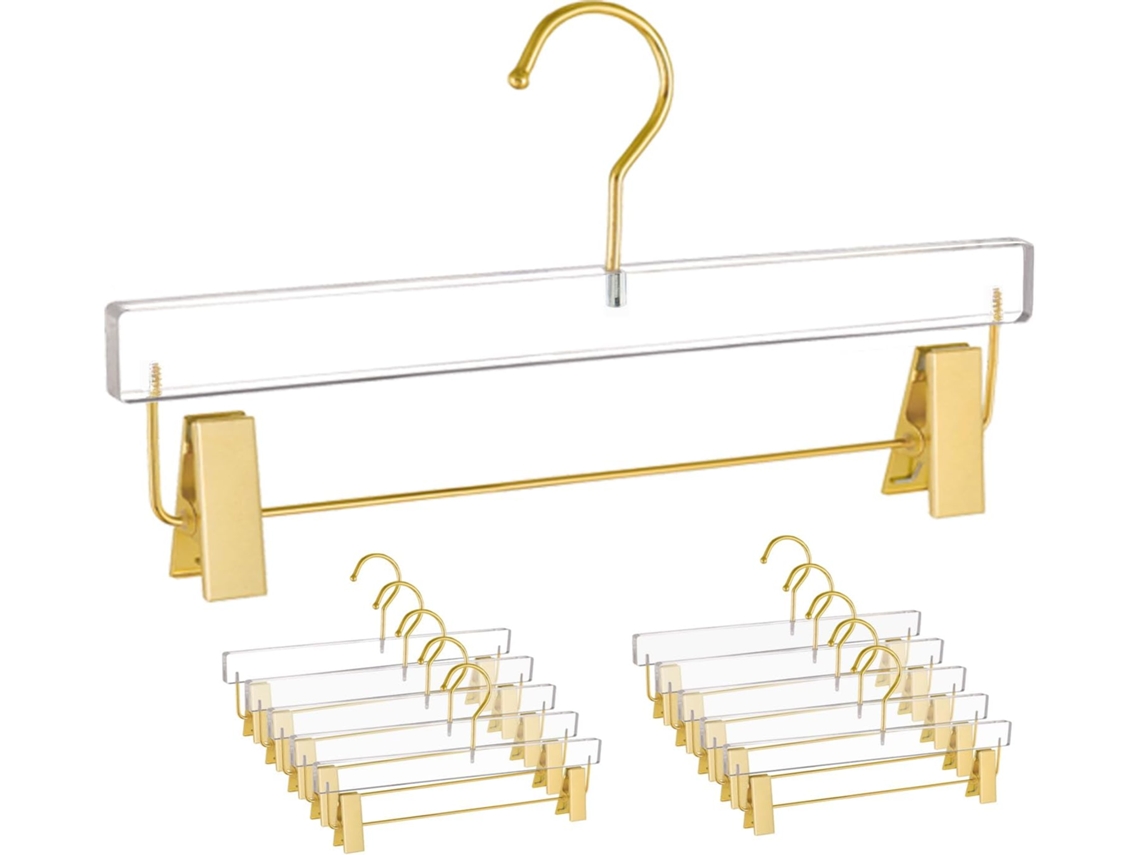 Cabides de acrílico sintético antiderrapantes transparentes CXC para lojas de roupas (6 peças)