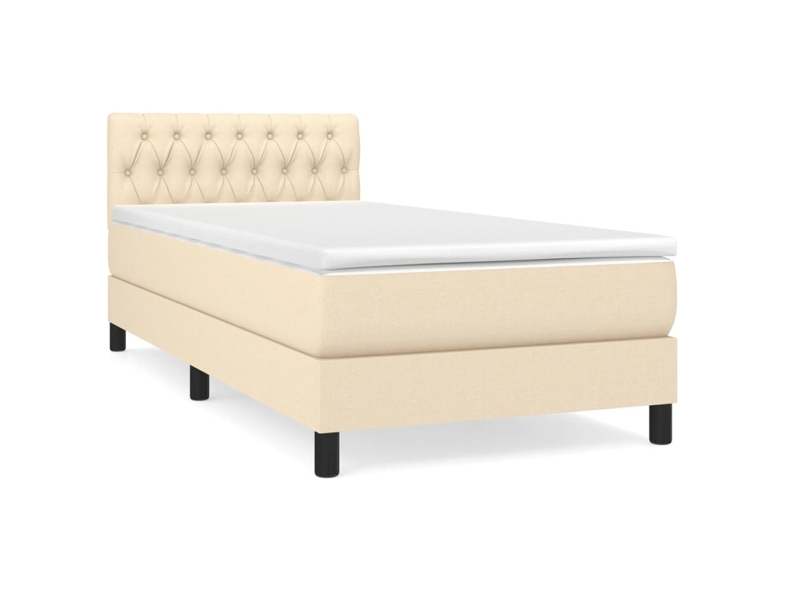 Box Spring Bed, Box Spring Beds Vidaxl Creme Tecido (100 X 200 Cm)