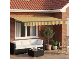 Vidaxl Toldo Retrátil Elétrico Amarelo E Cinza 2,5 X 2 M