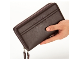 Cartera Larga De Piel Pu Para Hombres Empresarios Con Cremallera Top Y Tarjetero