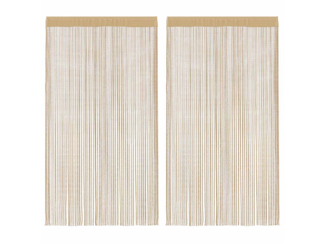 Vidaxl Cortinas De Fios 2 Pcs 140x250 Cm Bege