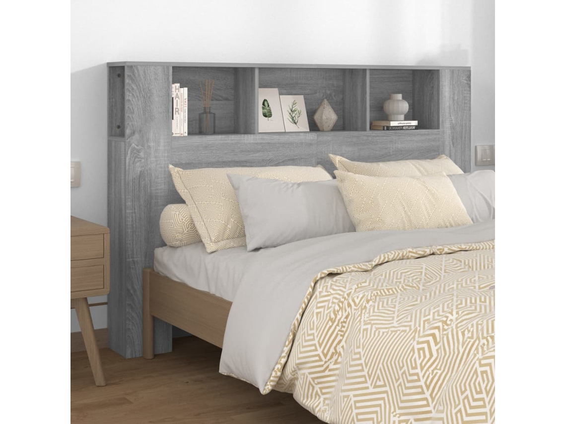 Armário Cabeceira | Cabeceira De Cama 160x18,5x104,5 Cm Sonoma Cinzento