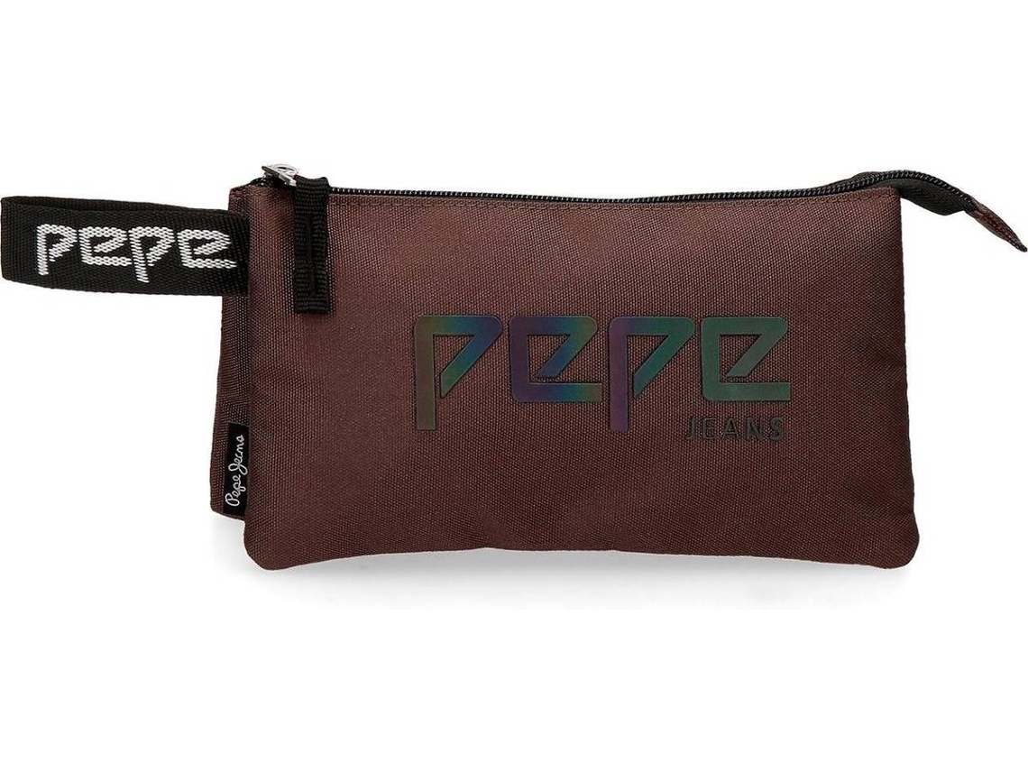 Astuccio Triplo Pepe Jeans Jane - 22x12x5cm, Poliestere, Blu Con Manico - Foto 10