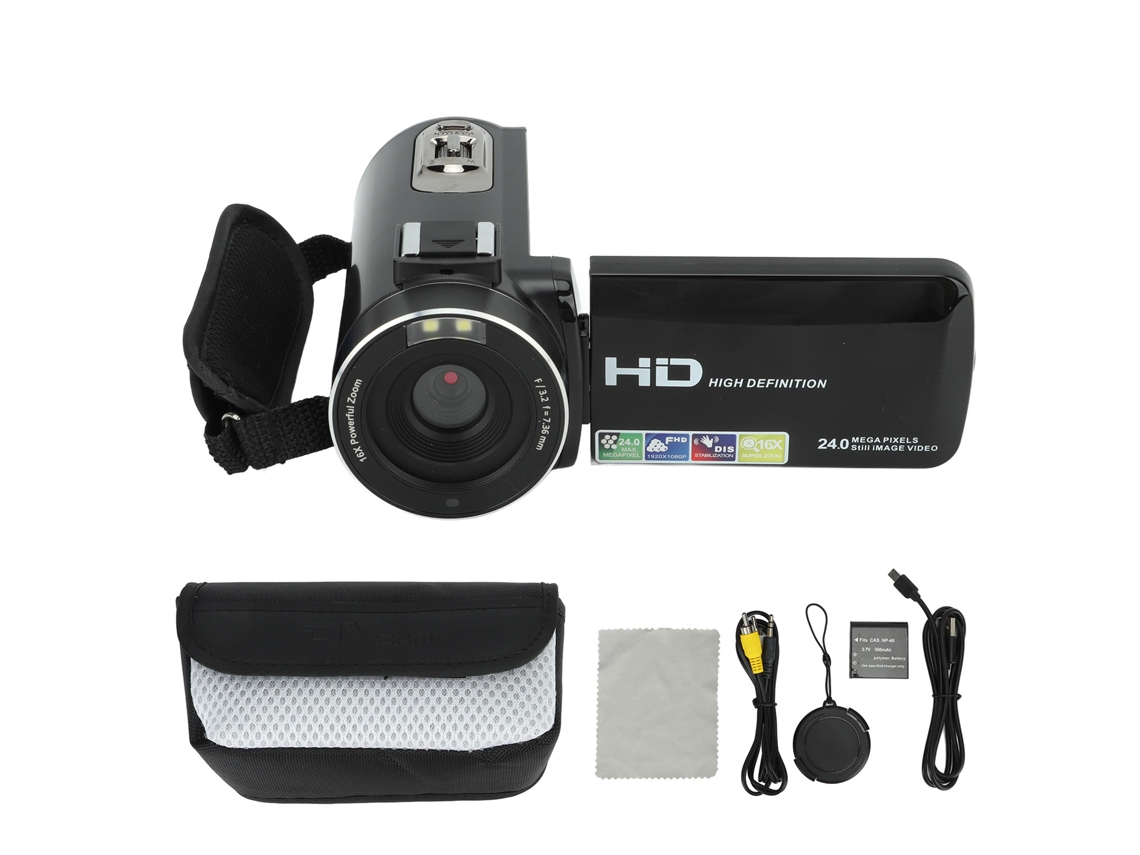 Câmera Digital De 3,0 Polegadas, 1080p, 24 Mp, Zoom Digital De 16x, Tela Giratória, Filmadora Para Vlogs Brilvibera