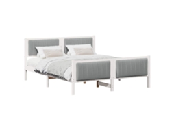 Estrutura da Cama Branco e Cinza Claro 150 X 200 Cm MAISON EXCLUSIVE