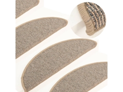 Vidaxl Tapetes De Escada 15 Peças 56x17x3 Cm Marrom Semicircular
