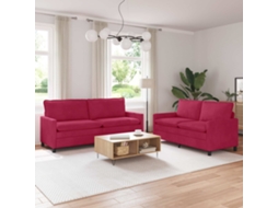 Vidaxl Conjunto De Sofás 2 Unid. Vinho Vermelho Veludo